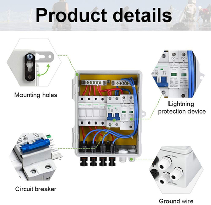 390*390*185 Combinateur photovoltaïque boîte 500VDC avec protection SPD ABS