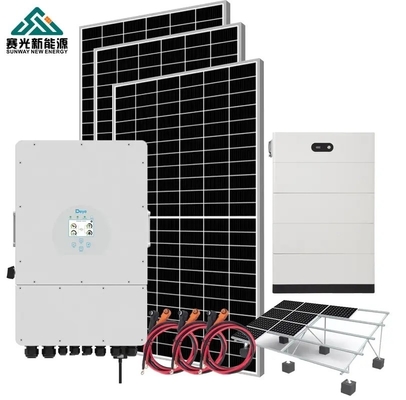 Système de stockage d'énergie solaire à domicile de 5 kW avec panneaux de silicium monocristallin