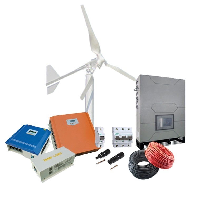 Système de production d'énergie éolienne hybride à 3 phases 380VAC avec onduleur d'onde sinusoïdale pure