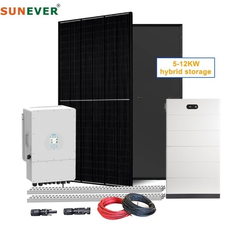 Mode hybride Système d'énergie solaire 5kw 6kw 8kw 10kw doté d'un panneau solaire de 410 à 700 watts