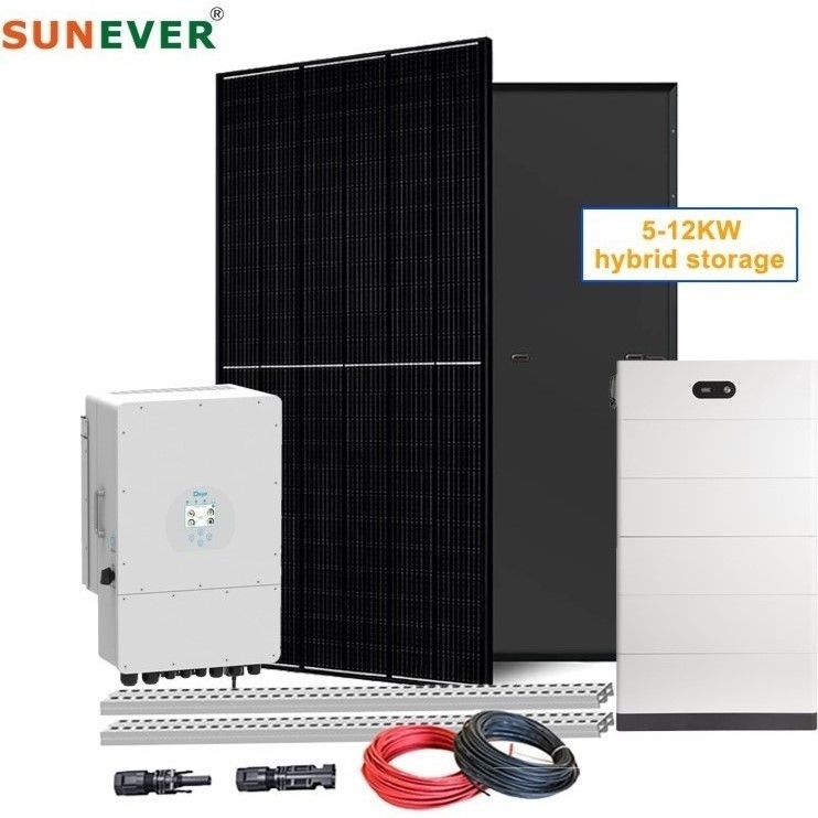 6000 cycles 80%DOD Durée de vie de la batterie 2024 Système hybride 5kw 6kw 8kw 10kw Système d'énergie solaire