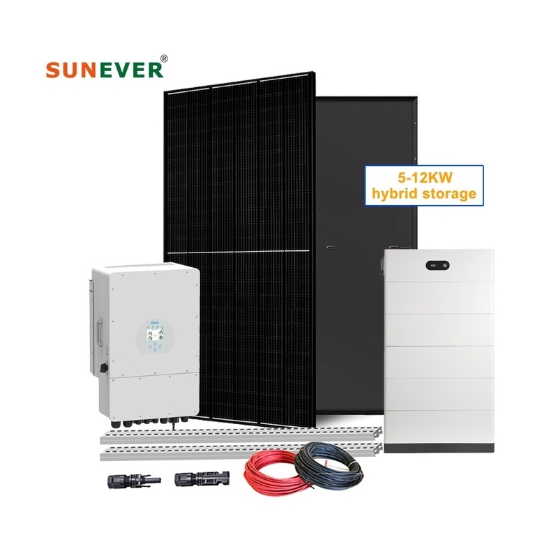 Système d'énergie solaire pour la maison 5000w 6kw 8kw 10kw Hybride Panneau solaire Kit de production d'énergie électrique