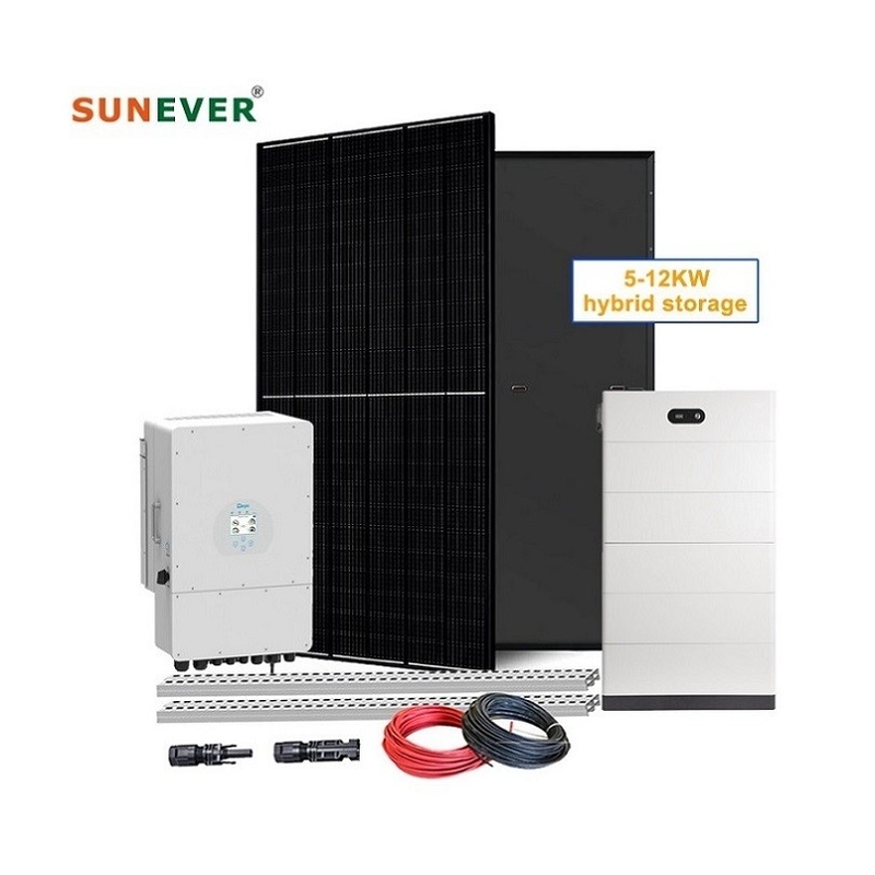 Panneau solaire au silicium monocristallin Système de stockage d'énergie solaire pour la maison 5kw 6kw 8kw 10kw