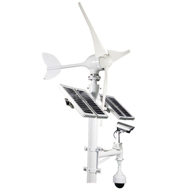 Lampadaire solaire LED hybride éolien intelligent 300W 600W avec caméra CCTV 4G 5G