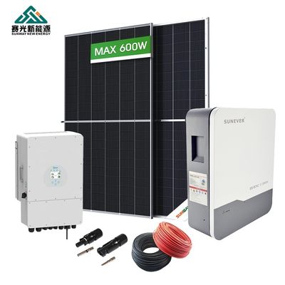 Système d'énergie solaire 380V 12kw avec inverseur hybride Deye Growatt Afor